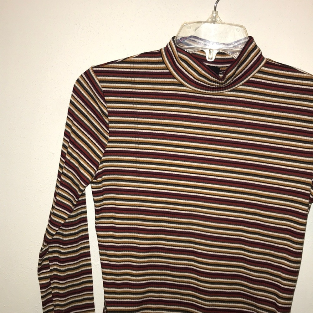 Striped Half turtleneck Shirt